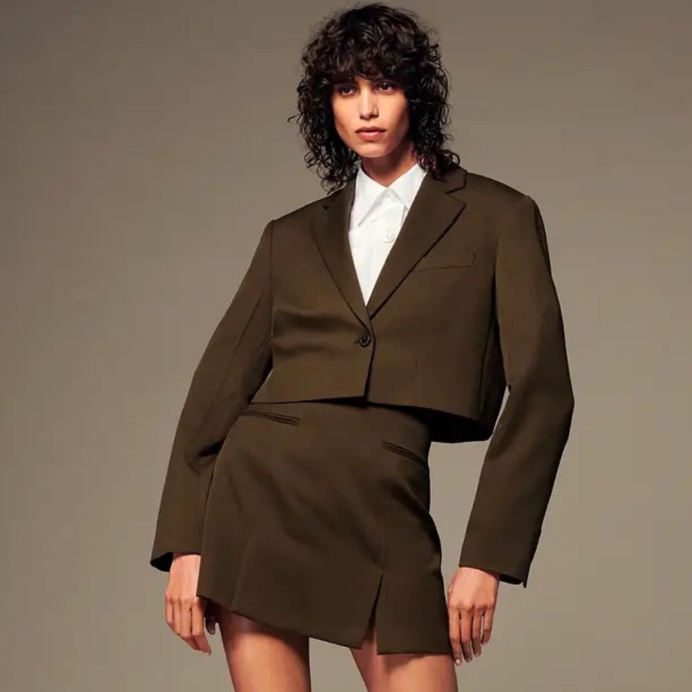 NWT Zara Brown Cropped Blazer